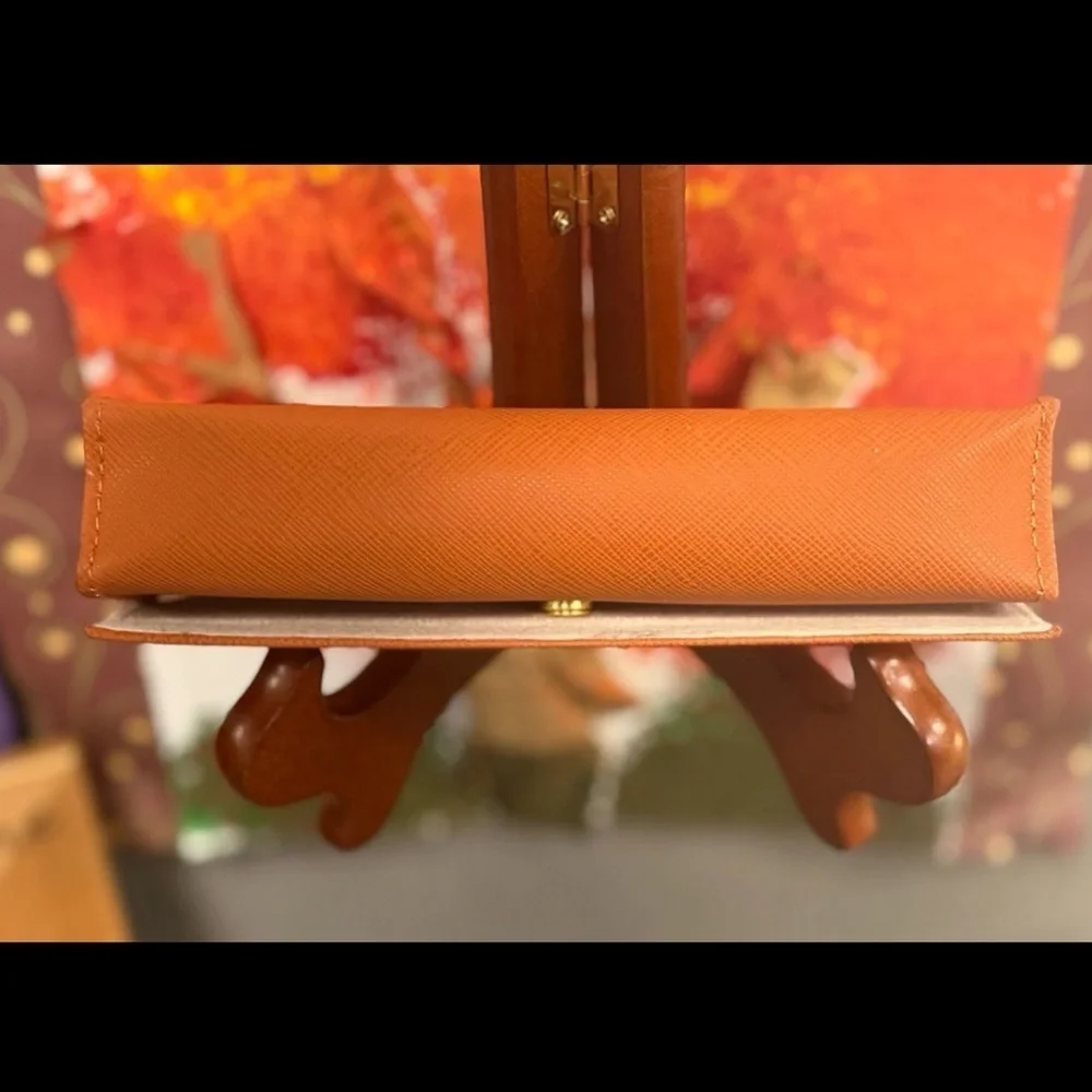 TORY BURCH Authentic Orange Small Hard Eye Glasses Case